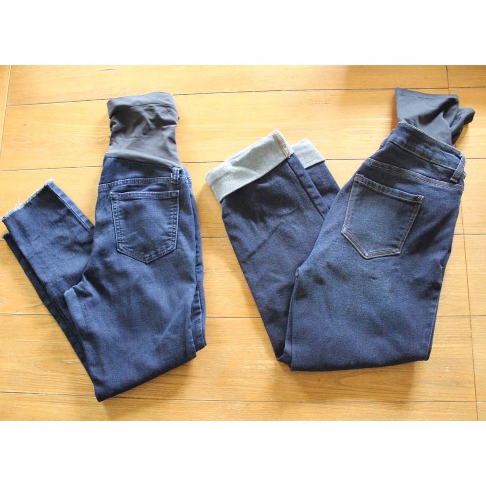 Maternity Jeans Bundle Lot Cropped A.Glow and Time & True Preowned